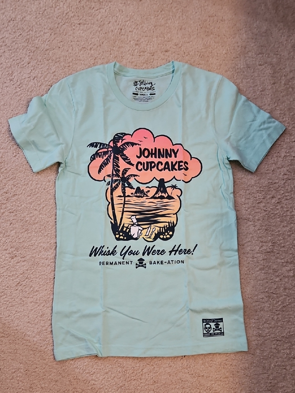 Johnny Cupcakes Seafoam Palm Sunset Graphic Tee